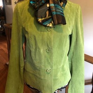 Ladies Le Chateau Green Suede Jacket